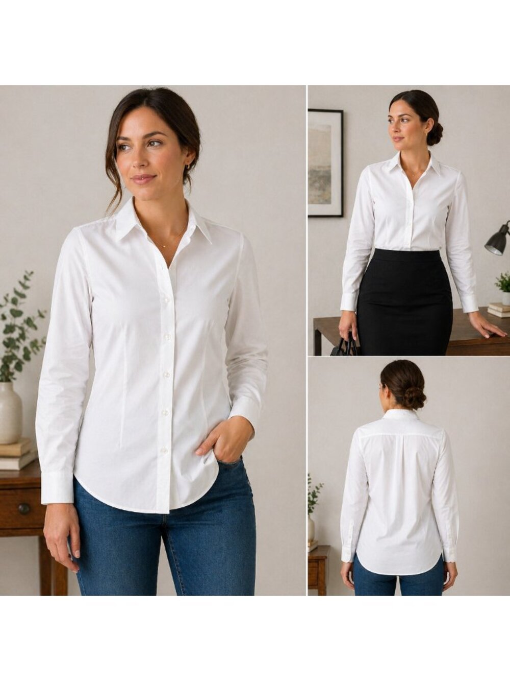 Brooks Brothers 346 Women’s 16 White Button Shirt Non Iron Fitted Cotton Blouse